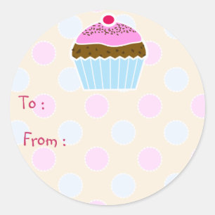 Étiquette cadeau de gâteau glacé
