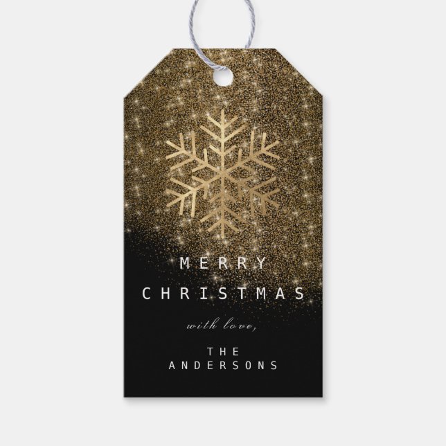 Étiquette cadeau de Joyeux aux Flammes de neige en (Devant)