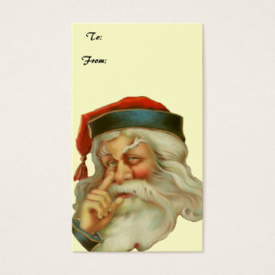 Étiquette cadeau de la clause vintage Santa