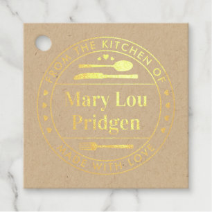 Étiquette-cadeau De la cuisine de Fabriqué avec l'amour cadeau de n