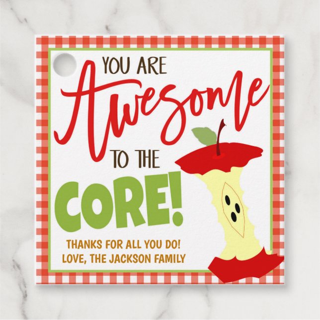 Étiquette cadeau de l'enseignant (Devant)