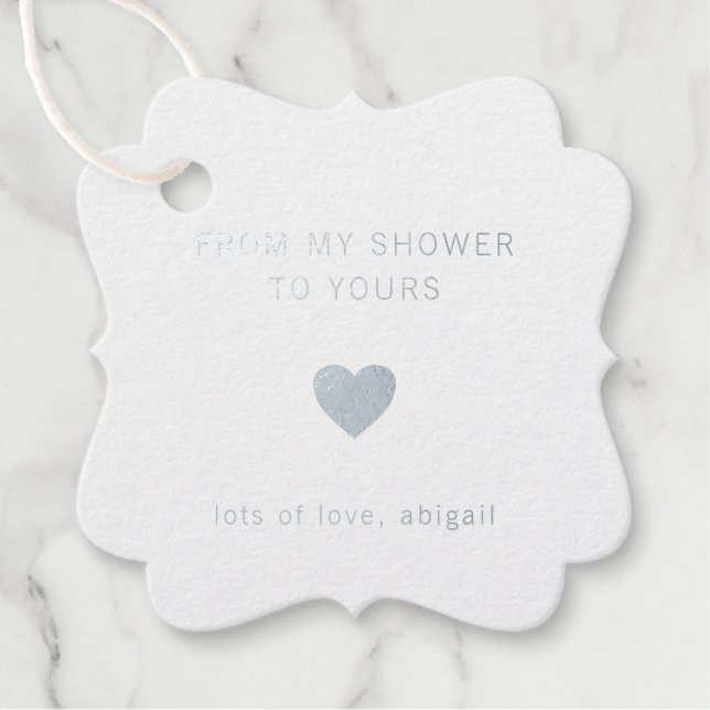 Étiquette-cadeau De Ma Douche À La Vôtre Mariée Argenté Foil (Devant)
