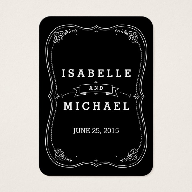 Étiquette cadeau de mariage vintage Chalkboard fan (Devant)