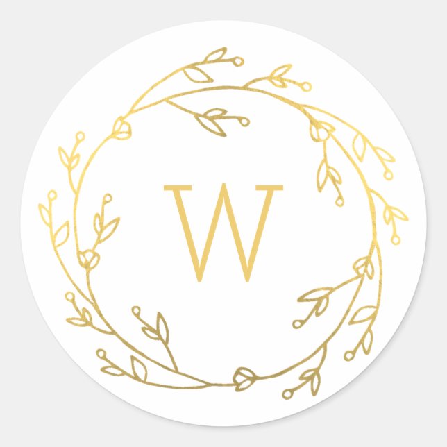 Étiquette cadeau de monogramme brillante couronne (Devant)