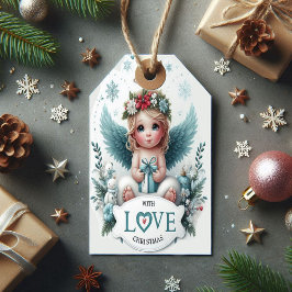 étiquette cadeau de Noël Angel bébé