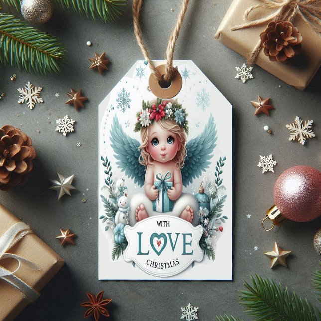 étiquette cadeau de Noël Angel bébé (Créateur téléchargé)