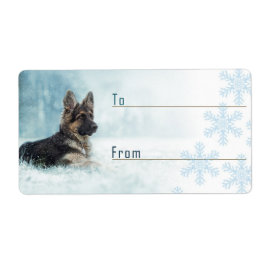 Étiquette cadeau de Noël berger allemand.