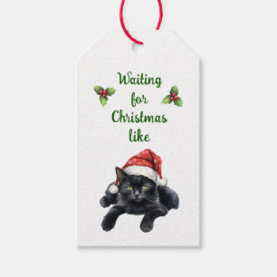 Étiquette cadeau de Noël en attente