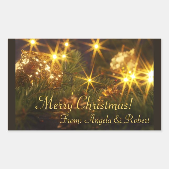 Étiquette cadeau de Noël étincelante (Devant)