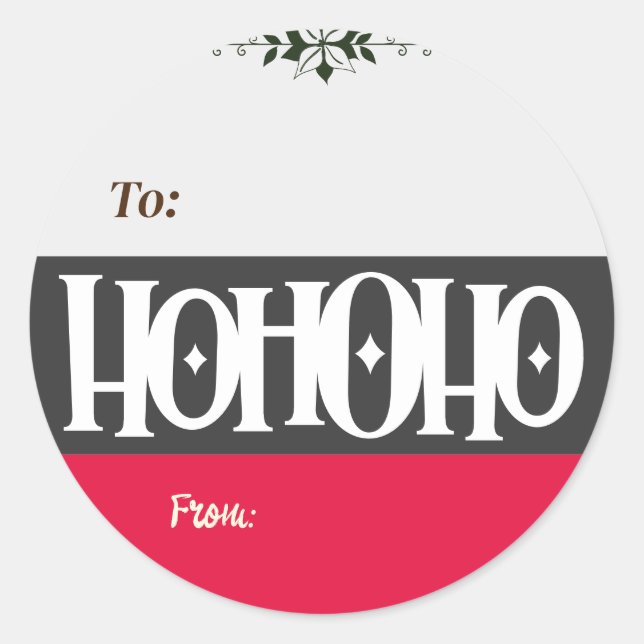 Étiquette cadeau de Noël Ho Ho Christmas (Devant)