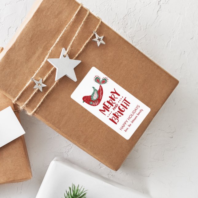 Étiquette cadeau de Noël Holiday Dove (Créateur téléchargé)