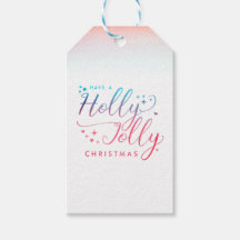 étiquette cadeau de Noël Holly Jolly