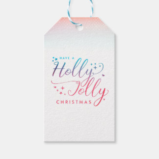étiquette cadeau de Noël Holly Jolly