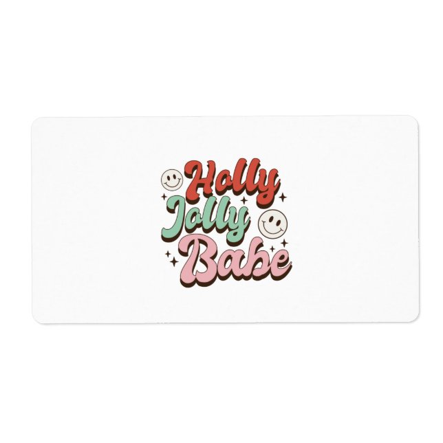 Étiquette Cadeau de Noël Holly Jolly Baby (Devant)