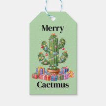 Étiquette cadeau de Noël - Joyeux cactme