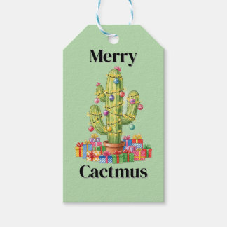 Étiquette cadeau de Noël - Joyeux cactme