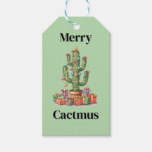 Étiquette cadeau de Noël - Joyeux cactme