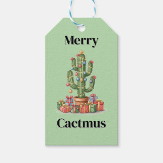 Étiquette cadeau de Noël - Joyeux cactme