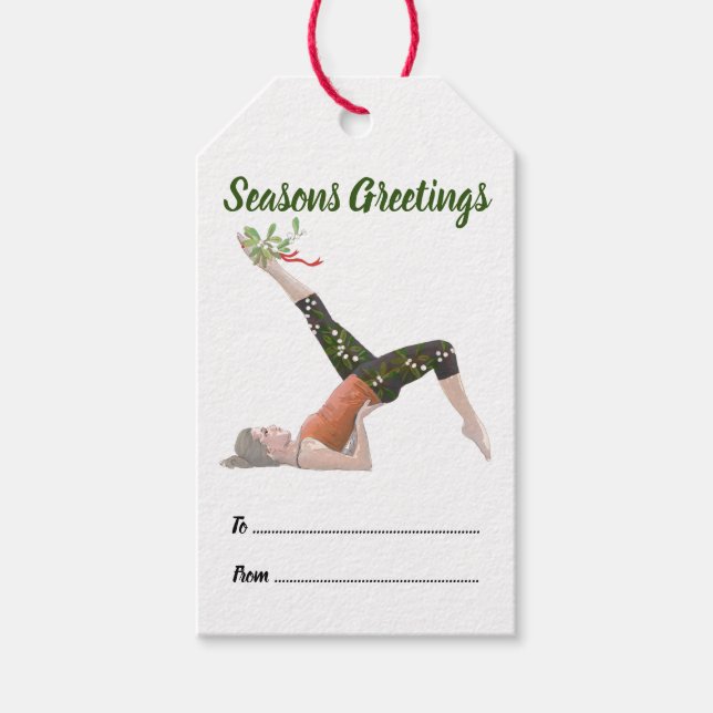 Étiquette cadeau de Noël Pilates (Devant)