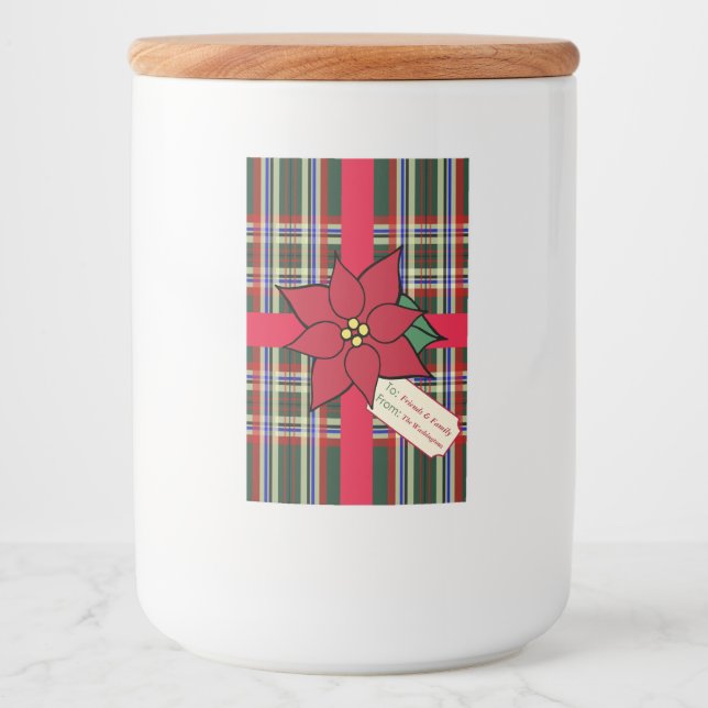Étiquette cadeau de Noël Poinsettia Étiquettes (Devant)