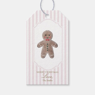Étiquette cadeau de Noël rose Homme