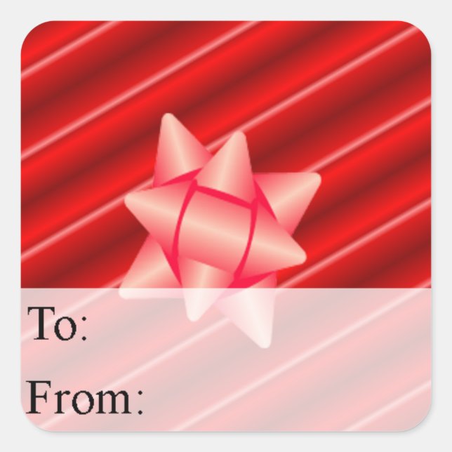 Étiquette cadeau de Noël rouge en 3D (Devant)