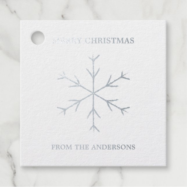 Étiquette cadeau de Noël Silver Foil (Devant)
