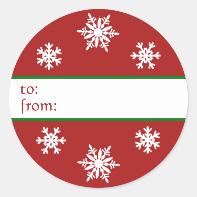 Étiquette cadeau de Noël Snowflake (Devant)