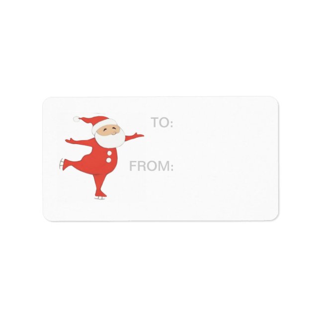 Étiquette CADEAU DE Patinage sur glace du Père Noël (Devant)