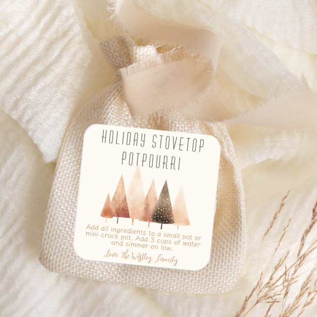 Étiquette cadeau de vacances Stovetop Potpourri (Créateur téléchargé)
