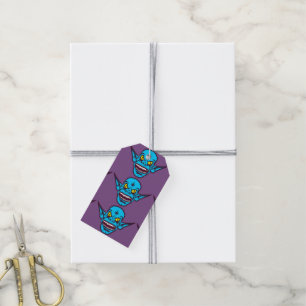 étiquette cadeau démon zombie bleu