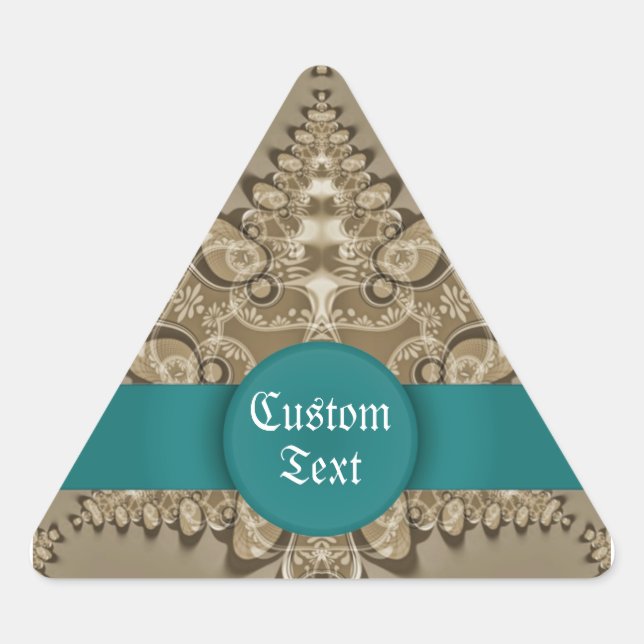 Étiquette cadeau dentelle fractale plaque signalét (Devant)