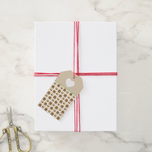 Étiquette Cadeau Desserts de Cuisine (Avec de la ficelle)