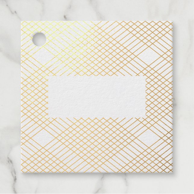 Étiquette-cadeau Diamond Gatsby Géométrique Photo Or Feuille (Devant)