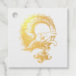 Étiquette-cadeau Dragon vintage