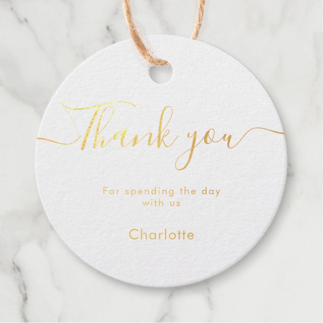 Étiquette-cadeau Écriture élégante de remerciement de mariage (Devant)