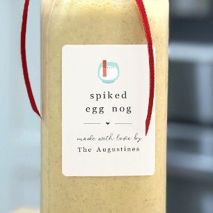 Étiquette cadeau Eggnog fait maison - épicé épicé