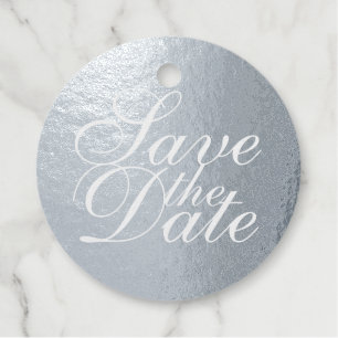Étiquette-cadeau Élégant mariage à la huile d'argent Enregistrer la