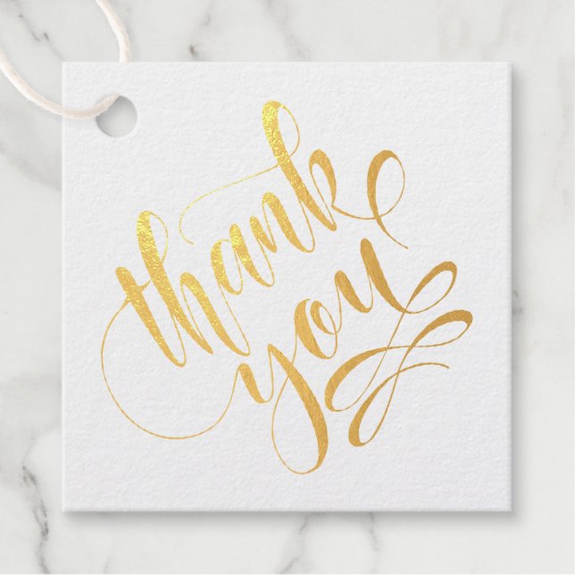 Étiquette-cadeau Élégant Merci de Mariage de script (Devant)