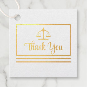 Étiquette-cadeau Elégante carte postale Merci de procureur