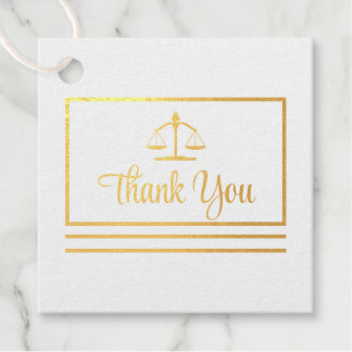Étiquette-cadeau Elégante carte postale Merci de procureur