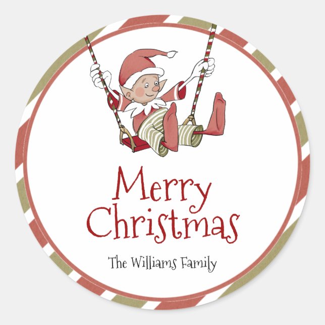 Étiquette cadeau Elf Christmas (Devant)