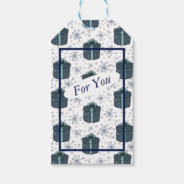 Étiquette Cadeau Et Flocon De Neige (Devant)