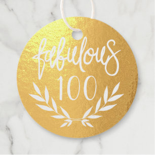 Étiquette-cadeau Fabuleux 100 femmes anniversaire glam élégant
