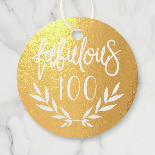 Étiquette-cadeau Fabuleux 100 femmes anniversaire glam élégant (Devant)