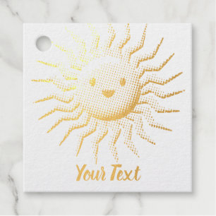 Étiquette-cadeau Face Solaire Souriante Avec Texte Personnalisé