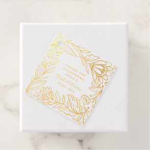 Étiquette-cadeau Faire-part de mariage artistique scandinave floral