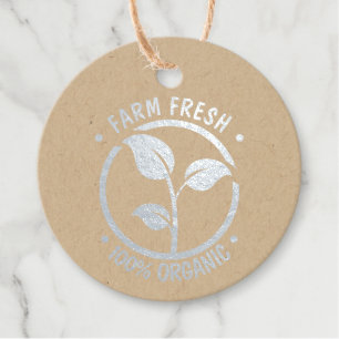 Étiquette-cadeau Ferme biologique Fraîcheur à thème