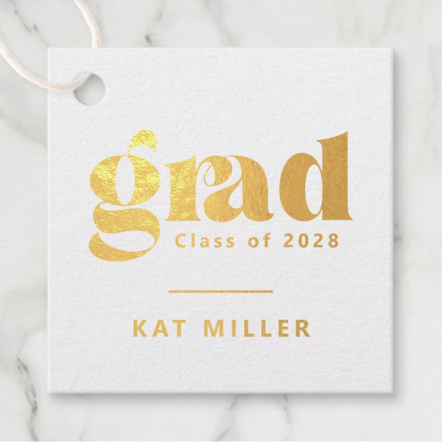 Étiquette-cadeau Fête de Graduation à la mode Bubbly (Devant)