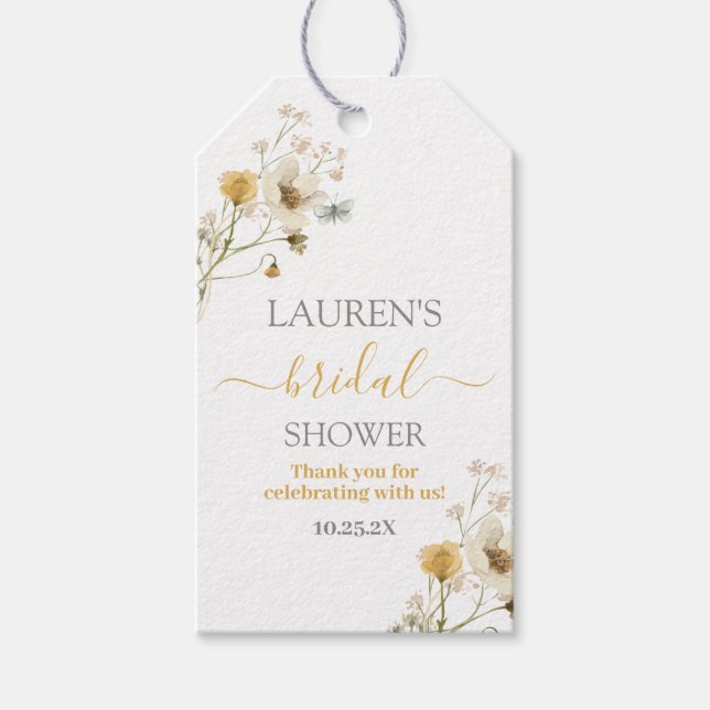 Étiquette cadeau fille Fête des mariées fleur sauv (Devant)